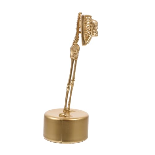 PRETYZOOM Halloween Skeleton Figurine Trophy Ornament Realistic Skull Decoration for Haunted Houses Parties and Themed Occasions Spooky Home Decor for Frightening Atmosphere