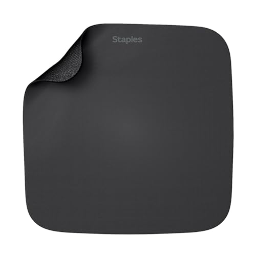 Staples Mouse Pad – Standard Black Mousepad for Computers...