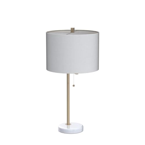 JONATHAN Y JYL1043A Alyssa 24.5" Metal/Marble LED Table Lamp Contemporary Bedside Desk Nightstand Lamp for Bedroom Living Room Office College Bookcase LED Bulb Included, Brass Gold/White - Image 5