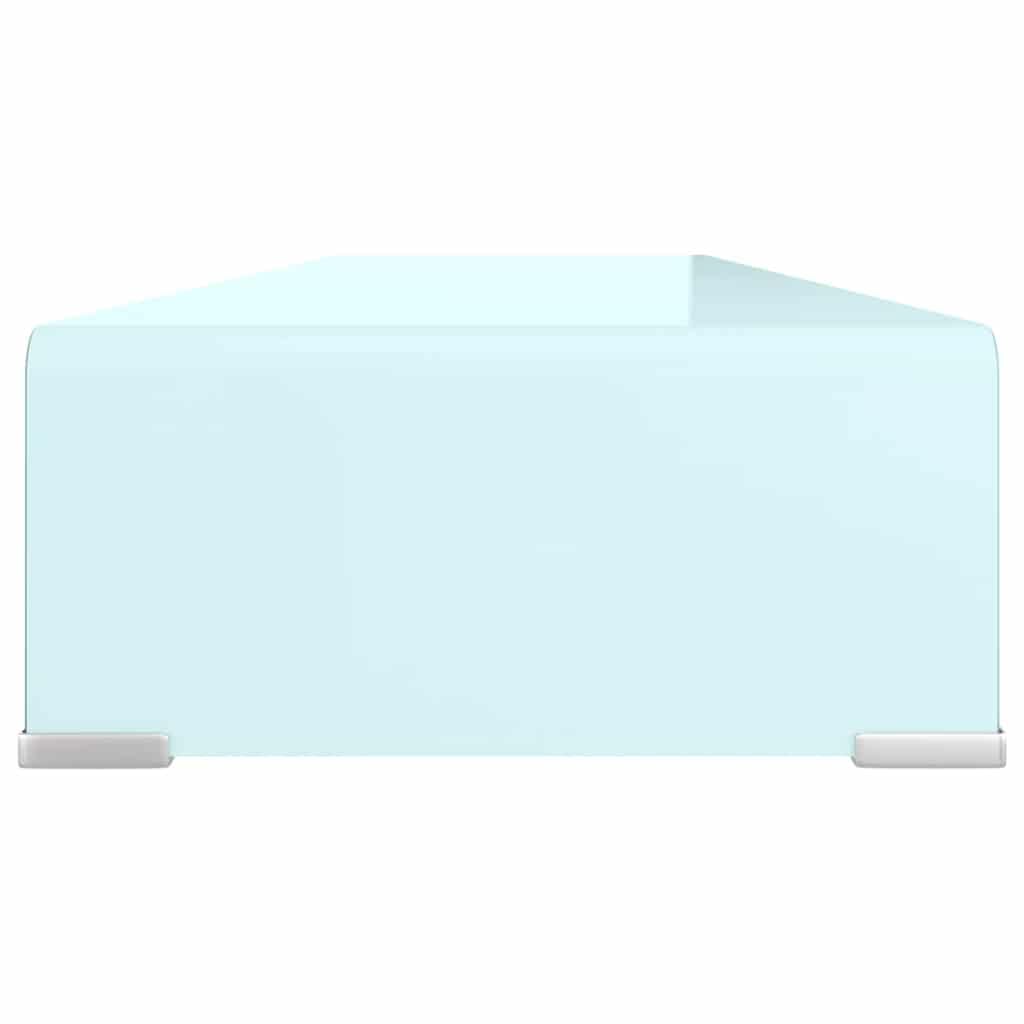 Leasha Rehausseur Écran PC Bureau, Réhausseur d'Écran Support de Moniteur 100x30x13 cm verre vert