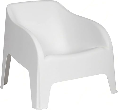 Decor Space Fauteuil Tokyo en polypropylène empilable pour terrasses et jardins (Blanc)