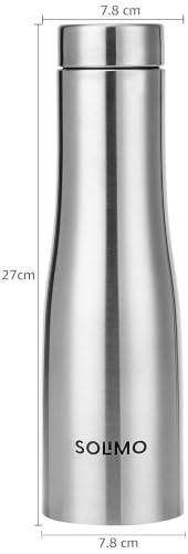 Image of Solimo Water Bottle Quality Hi-Rise Stainless Steel Single Wall 1000ML, Fridge Water Bottle |BPA Free | single wall Leak-Proof, Best for School /Office /Home /College /running (Pack 3)