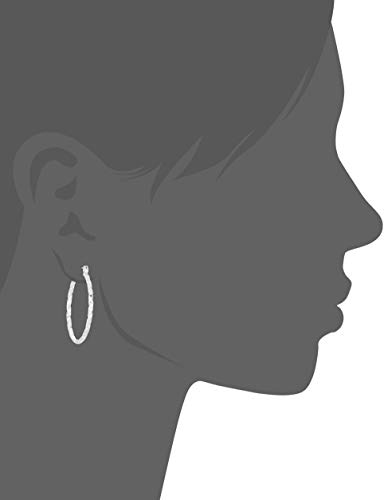 Napier Women's Pierced Earrings Medium Textured Hoop, Silver #TOP1