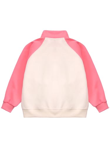 YEAHDOR Kids Boys Girls Long Sleeve Mock Neck Jacket Zip Up Patchwork Casual Sweatshirts Outwear for Sports4