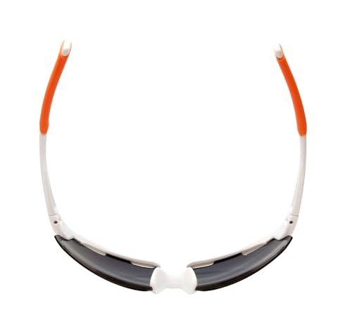Calabria Double Bounce White Orange/Red Mirror Pickleball Sunglasses for Women Polarized Pickleball Glasses for Men Racquetball Protective Eyewear Outdoor Sunglasses Men Sport Squash Cricket Glasses