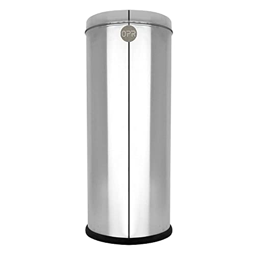 Image of OPR Stainless Steel Swing Dust Bin With Lid | Garbage Bin For Washroom, Home, Kitchen, Bathroom And Offices Big Size (Pack of 2) (12 X 28 In. - 60 Liter)