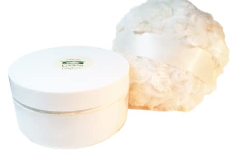 White Florals Assortment - Scented Silk Dusting Powder Set - 8 oz Jar Talc Free - Silky Body Puff