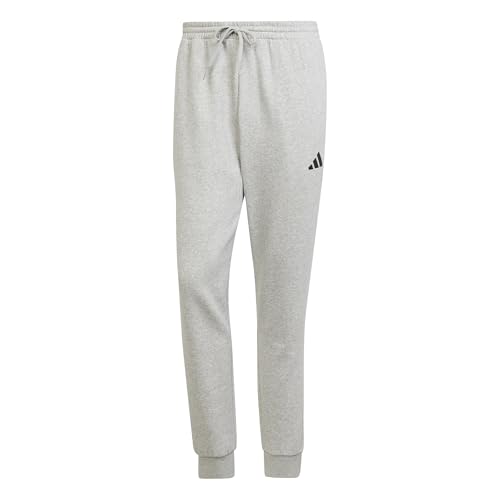 adidas Uomo Essentials FEELCOZY Fleece Pant, Medium Grey Heather/Black, L