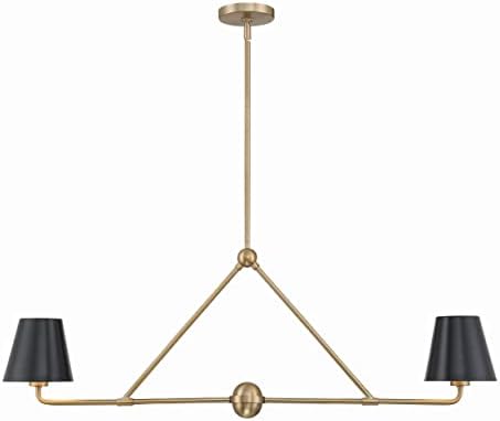 Crystorama Xavier 2 Light Vibrant Gold Linear Chandelier