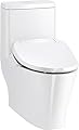 KOHLER Reach Up 1 PC Dual Flush Toilet, Skirted, K-23188-HC-0, Hide Cords and Supply Lines