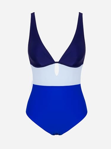 Image of CUPSHE Women's One Piece Swimsuit Color Block Keyhole Cutout Bathing Suit