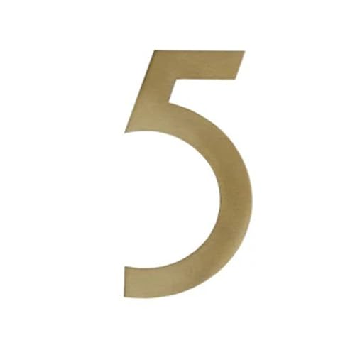 Les chiffres maison en 3D de 2/3,2 pouces, en laiton doré, numéro porte 5/8 cm, plaque d'adresse moderne pour boîte aux lettres, pour l'extérieur, décoration mur d'appartement, bureau(5,2In)