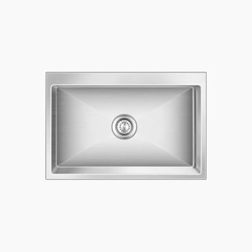 Image of Nirali Kitchen Sink Square 32 inch x 20 inchx 9 inch Morgan | 304 Grade Stainless Steel | Handmade Single Bowl Sink with Waste Coupling | 25 Yrs Warranty on Product by Brand (Morgan-32x20)