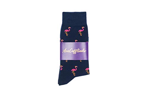 Auscufflinks Pink Flamingo Socks | Gift For Men | Work Socks For Him | Chirstmas Gift | Fun Birthday Gift For Guys (Pink Flamingo) #TOP4