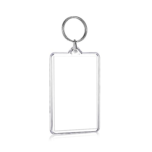 TTTLLNN Clear Picture Frame Keychain Rectangle Shapes Photo Keychains for Christmas Holiday Photo Display Supplies
