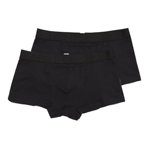 HOM Męskie szorty H01, zestaw 2 szt., bokserki basic, miękka bawełna, czarne, All Black, XL