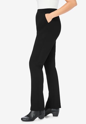 Woman Within Plus Size Petite Womens Plus-Size Stretch Ponte Knit Pull-On Bootcut Pants3