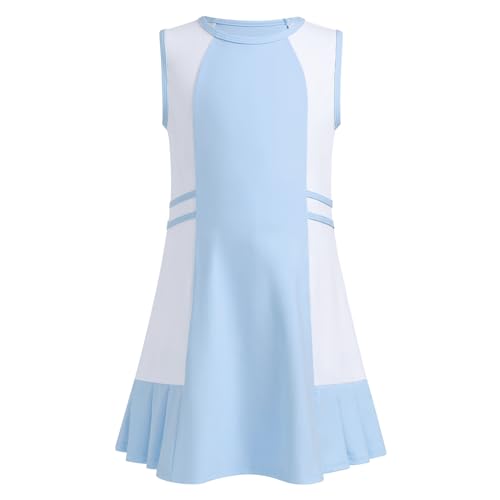 ODASDO Girls Tennis Golf Outfit Sleeveless Dress Tank Top with Pocket Shorts Skorts Set Sportswear Workout Athletic Clothes3