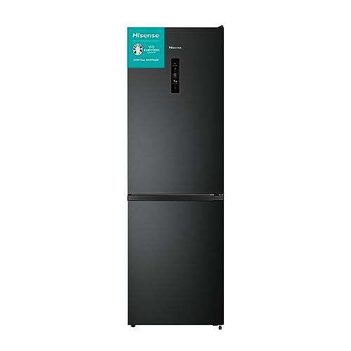 Hisense RB390N4BFC - Frigorífico y congelador combinado, Total No Frost, Multi Air Flow, pantalla LED, compartimento para verduras, acero inoxidable, eficiencia energética C