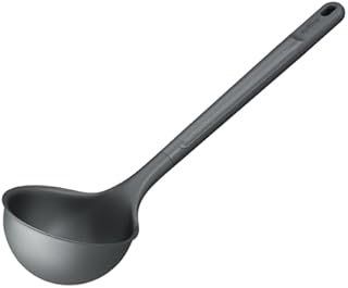 Zyliss E980229 Large Ladle, Sustainable Wheat Straw/Nylon, Soup Ladle for Cooking and Serving with Heat Resistant Silicone Head, Beluga Grey, 31cm x 9cm, Dishwasher Safe, 5 Year Guarantee