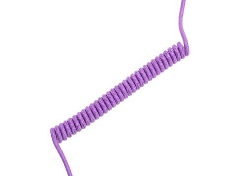 Image of Coiled & Double-Sleeved Mechanical Keyboard Cable, for Type-C Mechanical Keyboards (Purple)