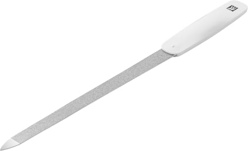 ZWILLING Nagelfeile (Saphirbeschichtung, polierte Feilenspitze, ergonomische Form, grob- und feinkörnige Feilenflächen), Weiß, 180 mm