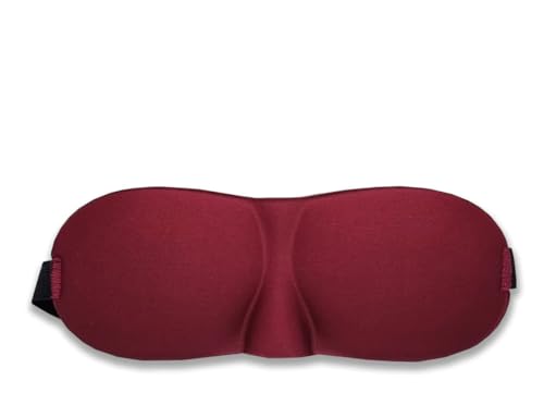 Image of Hiver Mulberry Silk Eye Mask, Super Smooth Sleep Mask and Blind Fold Eye Shade(Black) (Maroon)