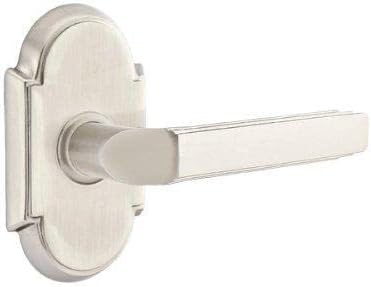 Emtek Privacy Set, Style 8 Rosette, Milano Lever, (Right Hand, French Antique)