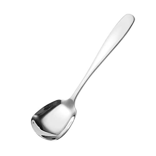 Cucchiaio da minestra quadrato, in acciaio , cucchiaio da tavola, cucchiaio da tavola, cucchiaio da portata grande, cucchiaio da zuppa profondo, argento
