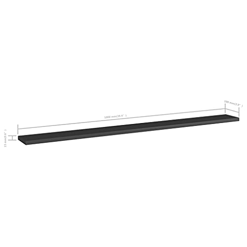 Zqqlvoo Bookshelf Boards 8 Pcs,Bookshelf Replacement Planks,Wood Shelf,Melamine Shelf,Unfinished Wood,For Retrofitting Bookcases, Excluding Mounting Parts,High Gloss Black 39.4"X3.9"X0.6" Chipboard #TOP4