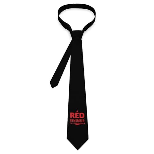 Image of R.E.D Remember Everyone Deployed Ties for Men Classic Adjustable Bowtie Neckties Black Neckties for Wedding Party