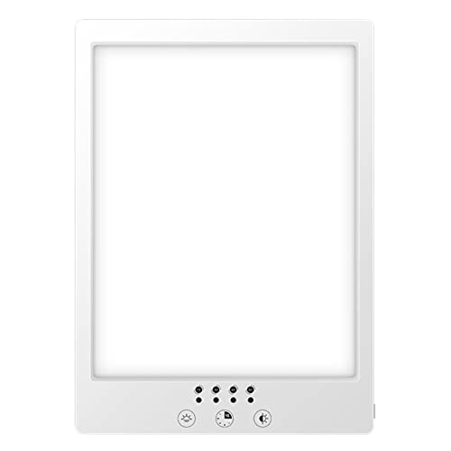 Light Therapy Lamp, 10000 Lux UV-Free LED Light Box, 2 Color Modes Adjustable Brightness, with 4 Timer and 360°Rotatable Stand, Sad Lights for Depression,White Light Therapy Lamp, 10000 Lux UV-Free LED Light Box, 2 Color Modes Adjustable Brightness, with 4 Timer and 360°Rotatable Stand, Sad Lights for Depression,White