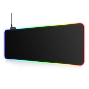 RGB Gaming Mouse Pad for Computer, LED Large Size Mouse Mat for Gamer, Keyboard Pad, Computer Desk Mat, Luminous Gaming Mousepad (30 * 80 * 0.4cm)