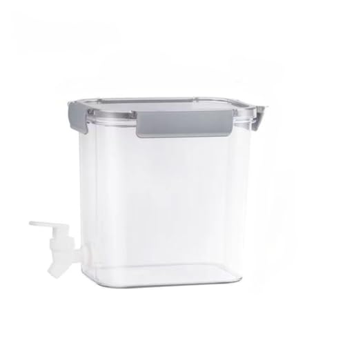AOCIR 冷蔵庫 ドリンクサーバー ティー 冷水 ウォーターピッチャー お茶入れる容器 麦茶 洗いやすい ドリンクピッチャー 蛇口付き 冷水筒 透明 大容量 漏れない 耐熱 家庭 キッチン お店用 (グレー,4.5 L)