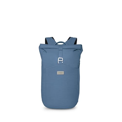 Image of Osprey Arcane Roll Top Commuter Backpack, Blue OS | everyday bag, campus pack, laptop carry, laptop sleeve, work school travel, bottle pockets, everyday carry, Blue color