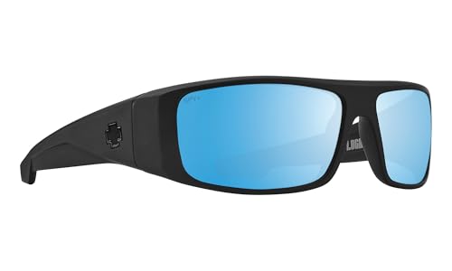 SPY Logan Matte Black - Happy Boost Polar Ice Blue Mirror