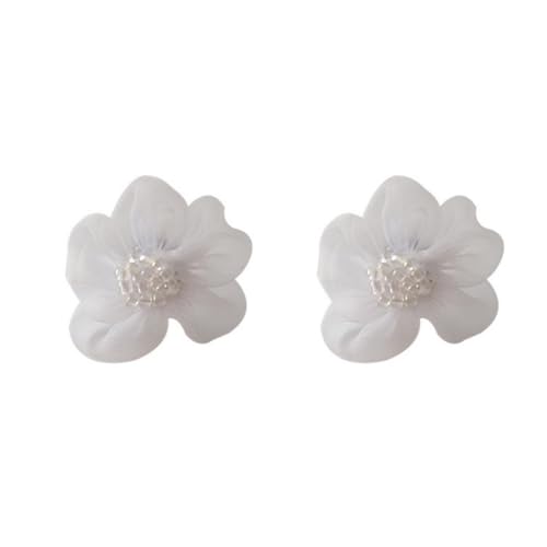 Boucles d'oreilles fleur faites à la main bijoux bohèmes tissu pendantes