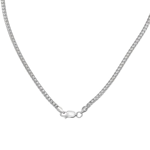 Chaîne en argent sterling 925 tressée plate de 2,5 mm, un bijou serpent élégant pour homme