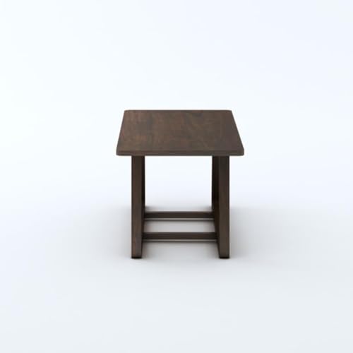 Image of MAMTA DECORATION Solid Sheesham Wood Coffee Table for Living Room | Wooden Center Table for Home, Office & Lounge | Modern Tea Table with Cross Base Design | Rectangular Coffee Table | Walnut Finish