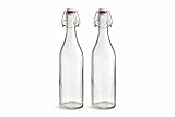 isigno Botellas de Vidrio 1L con Cierre Hermético Pack de 2 Botellas...