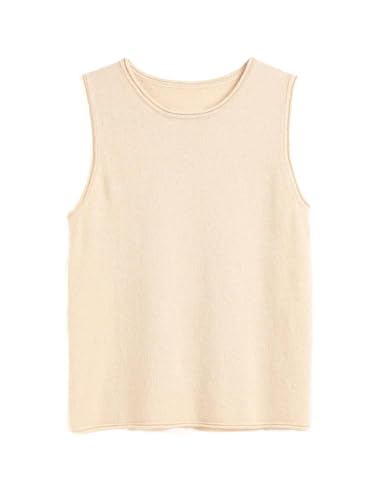 Débardeur cachemire femme de luxe à col rond, maille noble automne hiver