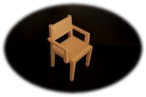 Dollhouse3DParts, Dining Room Chair w/Arms, Marx Vintage Dollhouse Furniture, Contemporary Line, 1/2"-1:24 Scale, Beige Hard Plastic, 1950s-1960s Style
