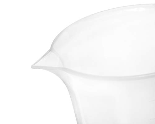 Measuring Jug, 1000Ml - Polypropylene Plastic - Raised Graduations - Chemical Resistant, Autoclavable - Handle For Convenient Lifting - Eisco Labs #TOP2