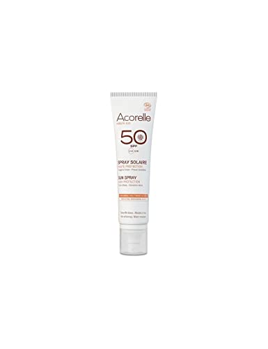 ACORELLE SPRAY SOLAR SPF50 100ml. BIO – soin conçu pour une utilisation régulière, s’intègre facilement dans une routine de tous les jours, contenance 100 ml et est conçu pour offrir un grand confort