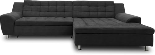 DOMO. collection Ecksofa Merida, Sofa in L-Form, Eckcouch, Couch-Garnitur, Polsterecke 304 x 200 x 84 cm (BxTxH), dunkelgrau