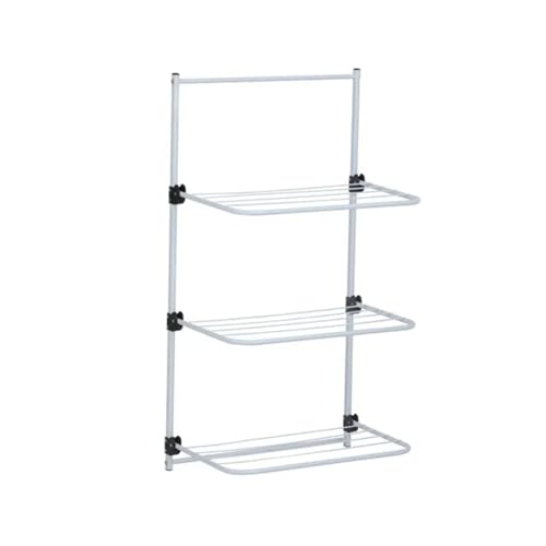 SELECT TRADER Over Door 3-Tier Clothes Airer - 12m Drying Capacity, Space-Saving Folding Steel Laundry Rack for Small Areas