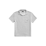 Ralph Lauren Men Polo Shirt Custom Slim Fit Terry Polo Shirt Grey Size Large L