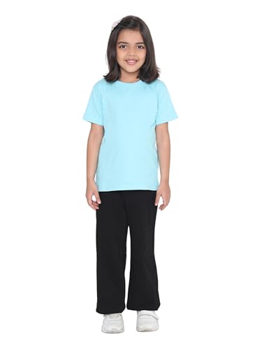 Image of Girl's Solid Regular Fit Half Sleeve 100% Pure Cotton T-Shirt
