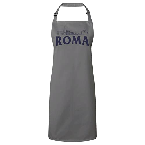 Tablier de cuisine gris Roma au style minimaliste inspiré de l'histoire romaine