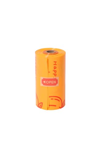 Image of Dog Poop Bags, 128 Count, Refill Alert, Orange, Peach Scented